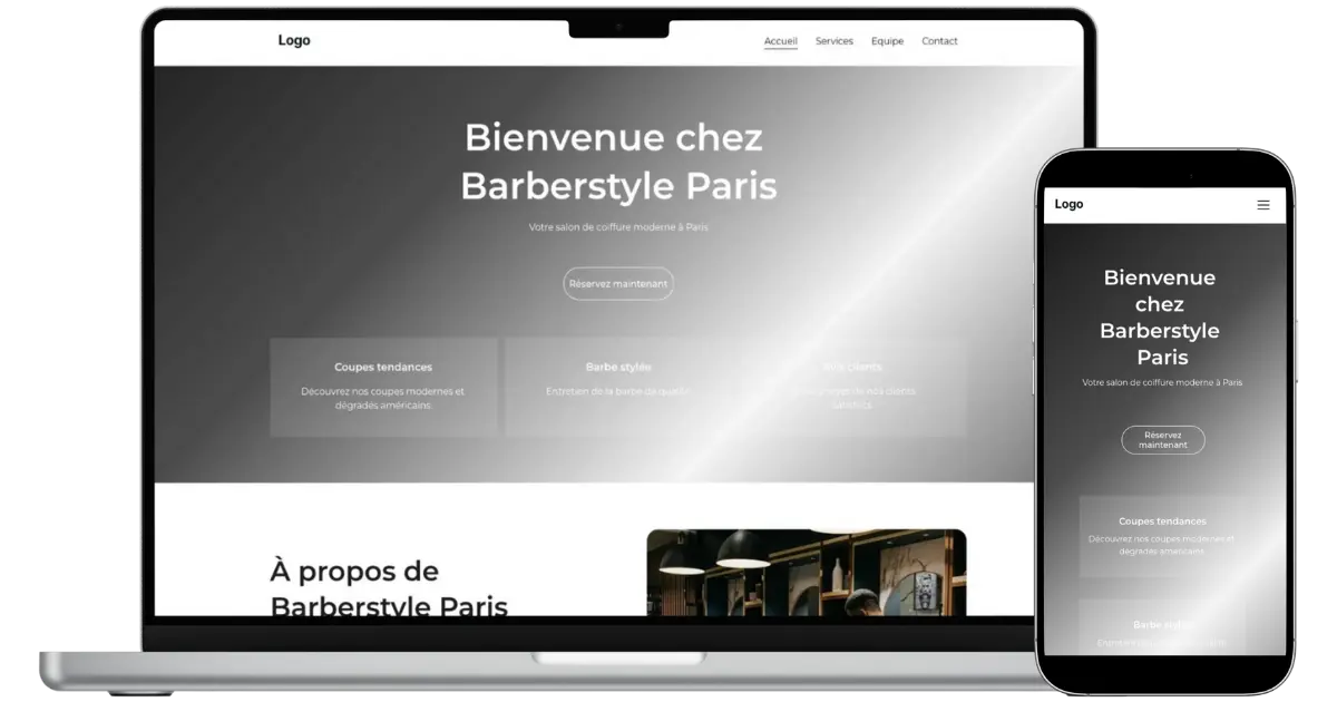 mock up - barberstyle - pc et telephone - transparent