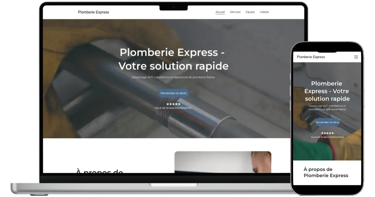 mock up - plomberie - pc et telephone - transparent